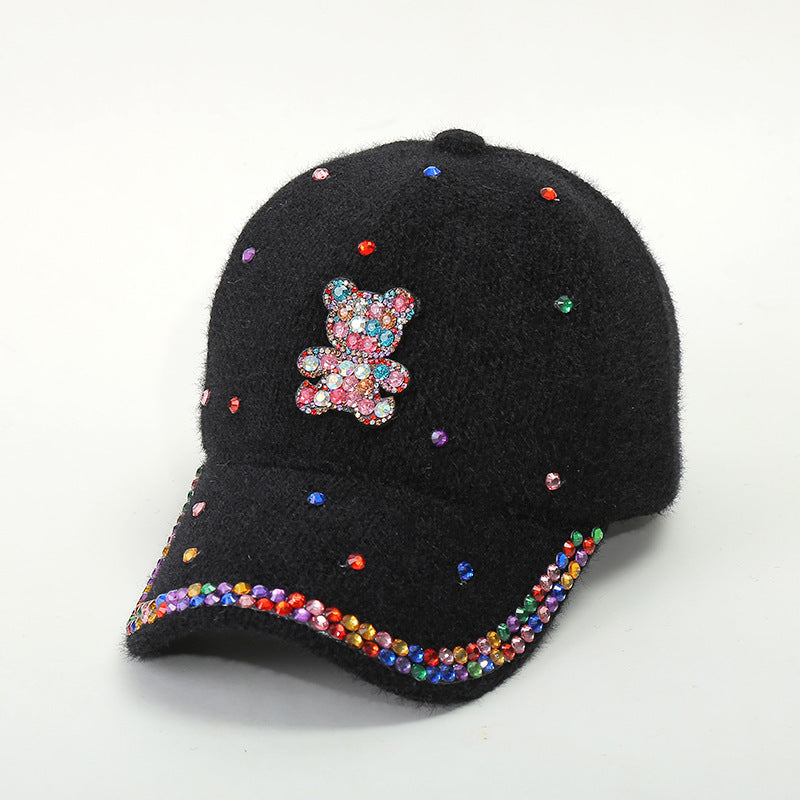 Wholesale Cotton Plush Hot Diamond Baseball Caps